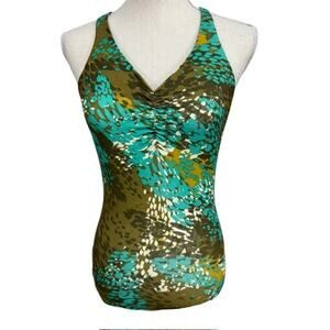 "PRANA" Workout Tank Top, Bult In Bra, Earthtones,Cheetah Print,Gym Style,Whimsy